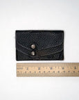 Antique Coin Purse Black Distressed Leather Vintage VFG