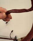 20s 30s Hat Display Stand Vintage Maroon Velvet Flex Spring and Pull Cord VFG, Pair of Two