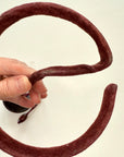20s 30s Hat Display Stand Vintage Maroon Velvet Flex Spring and Pull Cord VFG, Pair of Two
