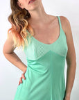 70s Maxi Dress & Jacket Mint Green Stripe Vintage Joan Sparks for Alamor VFG Small