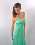 70s Maxi Dress & Jacket Mint Green Stripe Vintage Joan Sparks for Alamor VFG Small