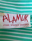 70s Maxi Dress & Jacket Mint Green Stripe Vintage Joan Sparks for Alamor VFG Small