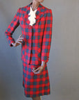 Women's Vintage 60s Skirt Jacket Suit Set MacNab Tartan Plaid Scarf Kilt M Aljean Canada VFG