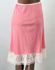 Half Slip 60s Rose Pink Nylon Vintage Deadstock Lingerie Lace Trim VFG by Aria