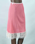 Half Slip 60s Rose Pink Nylon Vintage Deadstock Lingerie Lace Trim VFG by Aria
