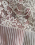 Women's 50s Vintage White Nylon Full Slip Lace & Crystal Pleats M/L Aristocraft VFG