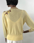 50s Cashmere Cardigan Sweater Beaded Ponies Small to Medium Ballantyne of Peebles Scotland VFG
