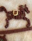50s Cashmere Cardigan Sweater Beaded Ponies Small to Medium Ballantyne of Peebles Scotland VFG