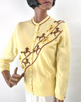 50s Cashmere Cardigan Sweater Beaded Ponies Small to Medium Ballantyne of Peebles Scotland VFG