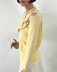 50s Cashmere Cardigan Sweater Beaded Ponies Small to Medium Ballantyne of Peebles Scotland VFG