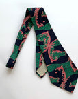 40s Wide Necktie Op Art Vintage Escher-Style Horses Novelty Print Barney's Chicago VFG