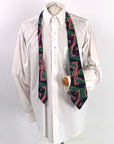40s Wide Necktie Op Art Vintage Escher-Style Horses Novelty Print Barney's Chicago VFG