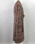 40s Beacon Blanket Robe Glen Plaid Vintage Houndstooth Plaid Red White & Blue VFG