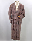 40s Beacon Blanket Robe Glen Plaid Vintage Houndstooth Plaid Red White & Blue VFG