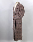 40s Beacon Blanket Robe Glen Plaid Vintage Houndstooth Plaid Red White & Blue VFG