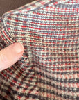 40s Beacon Blanket Robe Glen Plaid Vintage Houndstooth Plaid Red White & Blue VFG