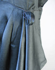40s Women's Cocktail Dress Vintage 1940s LBD Slinky Draped Black Silk Medium VFG