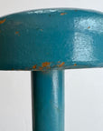 Vintage 30s Hat Display Stands Pair of 2, Painted Blue Wooden VFG