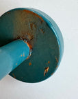 Vintage 30s Hat Display Stands Pair of 2, Painted Blue Wooden VFG