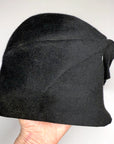 20s Tucked Cloche Hat Vintage Flapper Narrow Brim Large VFG