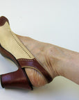 40s Spectator Peeptoe Heels Vintage Slingback Shoes Carmo VFG