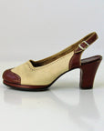 40s Spectator Peeptoe Heels Vintage Slingback Shoes Carmo VFG