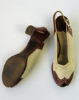 40s Spectator Peeptoe Heels Vintage Slingback Shoes Carmo VFG