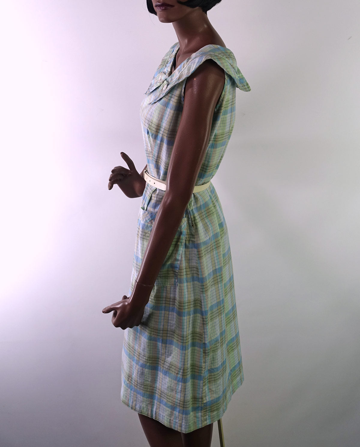50s 60s Pastel Plaid Sun Dress Vintage Gold Threads Large Carol Brent VFG 50s 60s Pastel Plaid Sun Dress Vintage Gold Threads Large Carol Brent VFG