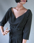 50s Bombshell Cocktail Dress Draped Vintage Revenge Dress Ceil Chapman Inspired Medium VFG
