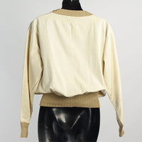 Early 40s Vintage Men's Sport Shirt Sportswear Tan Poplin Pullover Knit Trim Rugby Chummy VFG