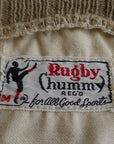 Early 40s Sportswear Vintage Men's Sport Shirt Tan Poplin Pullover Knit Trim Rugby Chummy VFG
