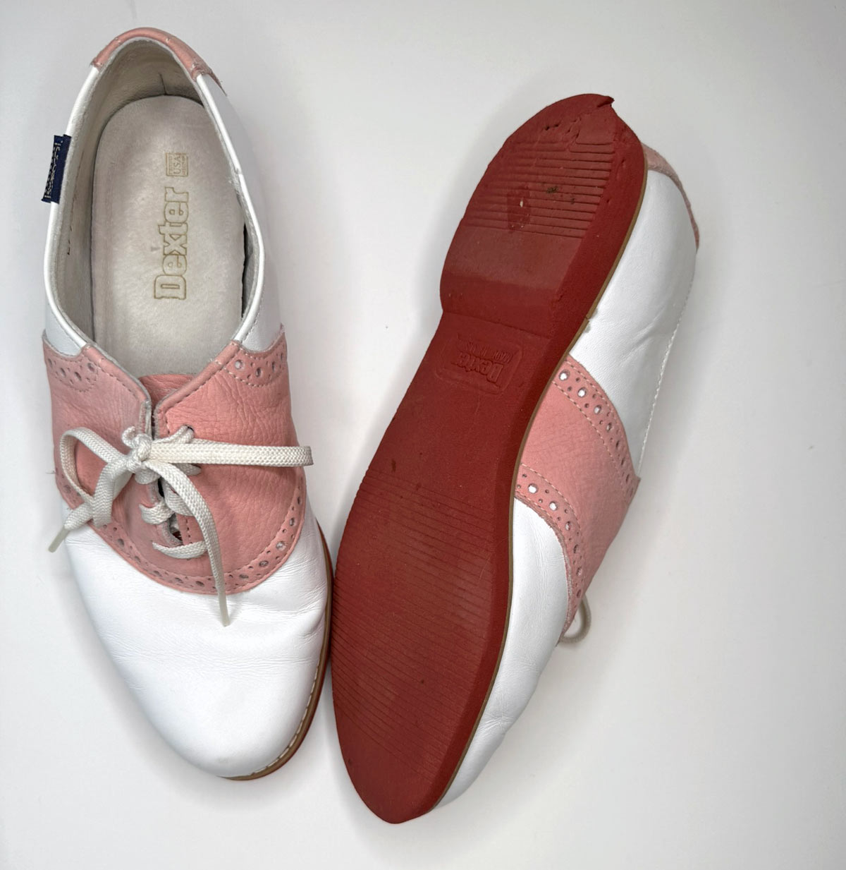 Pink & White Saddle Shoes 90s Vintage Dexter 50s Style VFG