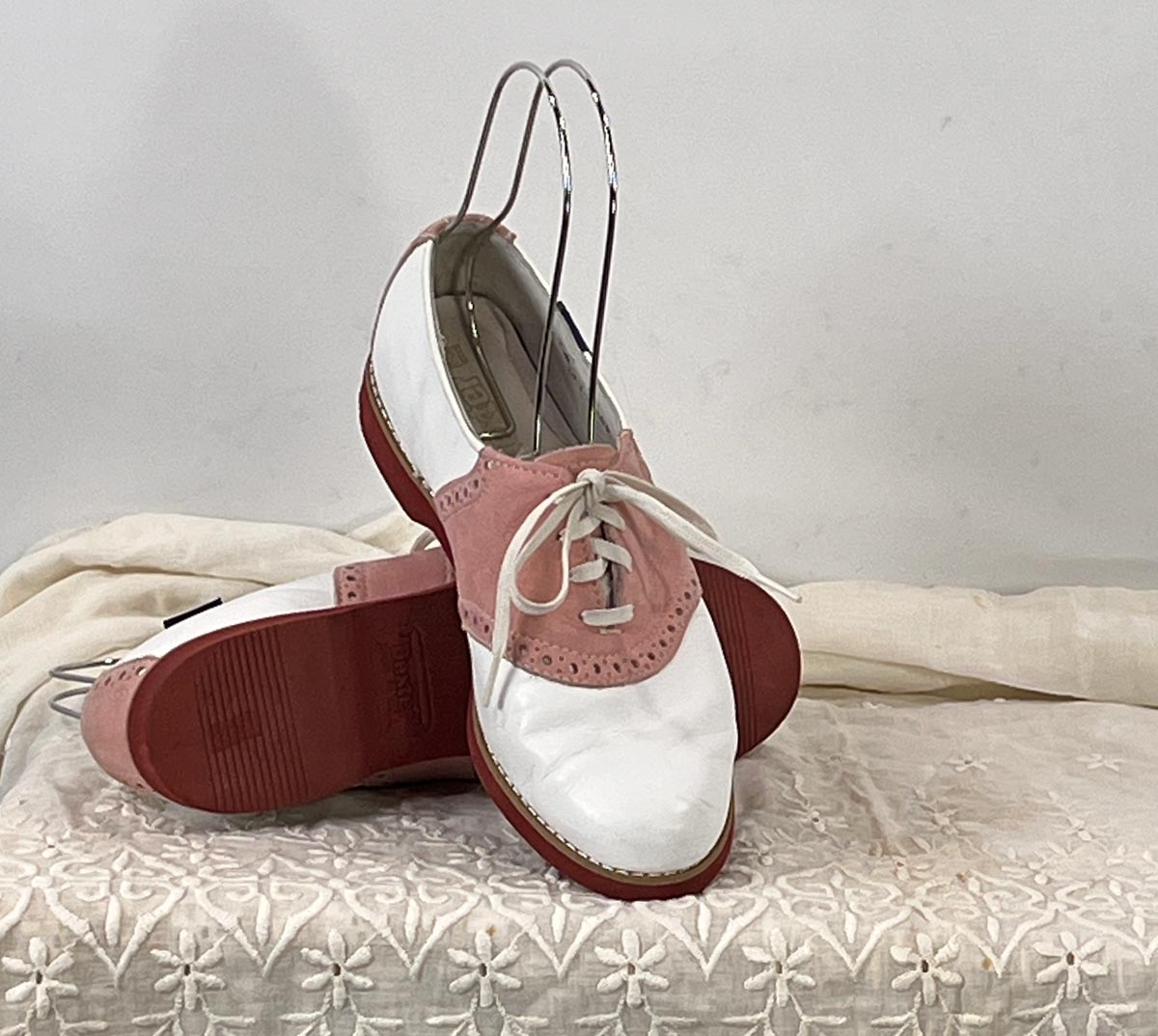 Pink & White Saddle Shoes 90s Vintage Dexter 50s Style VFG