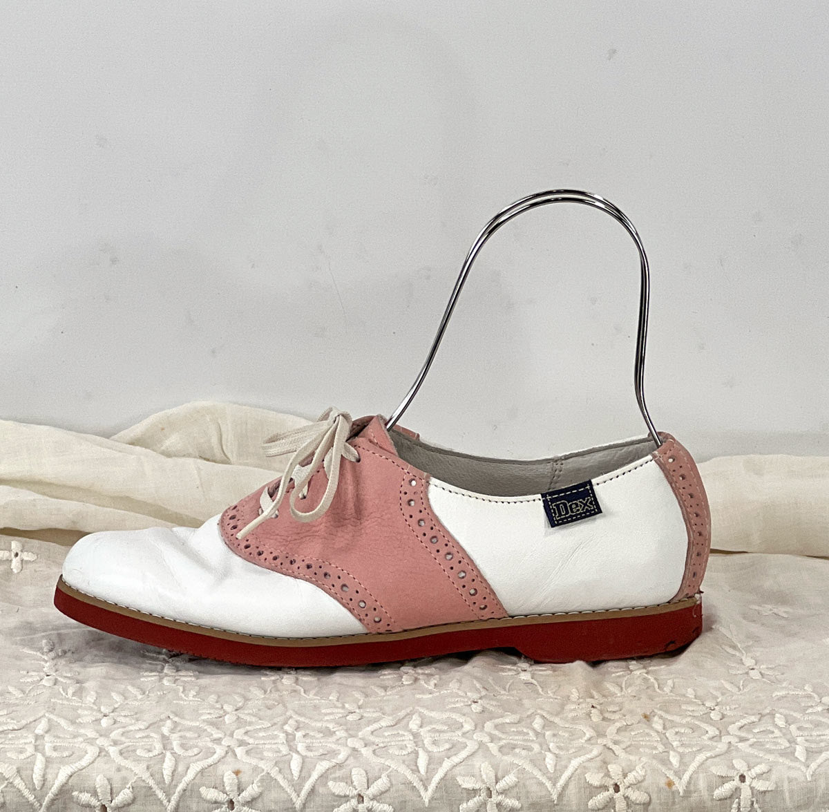 Pink & White Saddle Shoes 90s Vintage Dexter 50s Style VFG