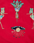 90s Y2K Caftan Egyptian Motifs Blingy Red Vintage Shift Dress VFG