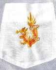 60s Men's Shirt Vintage Mesh Embroidered Dragon Saigon Vietnam Small to Medium VFG