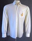 60s Men's Shirt Vintage Mesh Embroidered Dragon Saigon Vietnam Small to Medium VFG