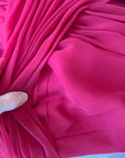 70s Goddess Gown Long Chiffon Dress Draped Bodice Women's Modest M VFG Miss Elliette