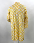 40s 50s Vintage Yellow Check Argyle Print Cotton Summer Robe Faultless Wilson Brothers VFG