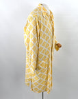 40s 50s Vintage Yellow Check Argyle Print Cotton Summer Robe Faultless Wilson Brothers VFG
