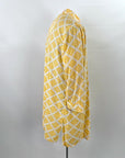 40s 50s Vintage Yellow Check Argyle Print Cotton Summer Robe Faultless Wilson Brothers VFG
