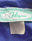 Dramatic 80s Cocktail Dress Women's Vintage Periwinkle Draped Sparkly Accent M/L Filigree VFG