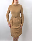 Anne Fogarty 50s 60s Day Dress Camel Knit Designer