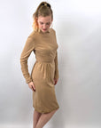 Anne Fogarty 50s 60s Day Dress Camel Knit Designer