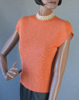50s Vintage Cocktail Sweater Shell Top Jeweled Trim S/M Modest Pinup VFG