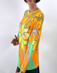 60s Op Art Print Top Women's Vintage Ban-Lon Knit Bold Vibrant Donovan Galvani VFG