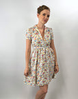 Girly Vintage Dress 80s Floral Print Lolita XS Petite Gamine VFG