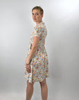 Girly Vintage Dress 80s Floral Print Lolita XS Petite Gamine VFG