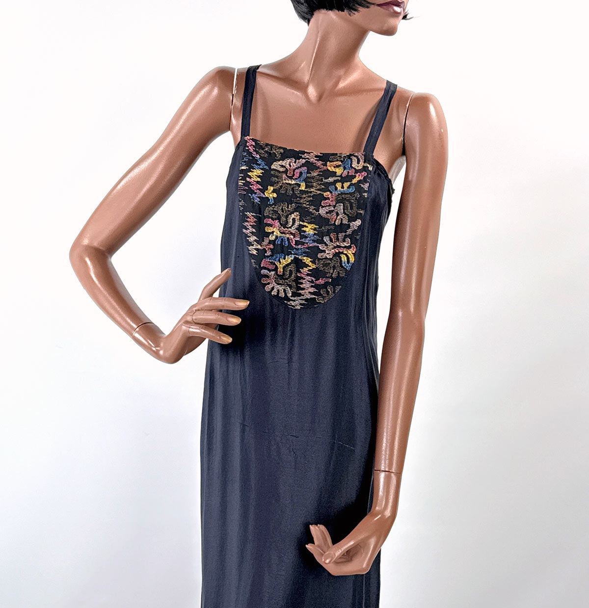 20s Vintage Embroidered Dress with Slip Dress Women's Antique M/L VFG Mags Rags 20s Vintage Embroidered Dress with Slip Dress Women's Antique M/L VFG Mags Rags