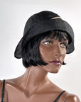 30s Vintage Brimmed Hat 20s Cloche Fine Straw 22 Jaunty Golden Glow VFG